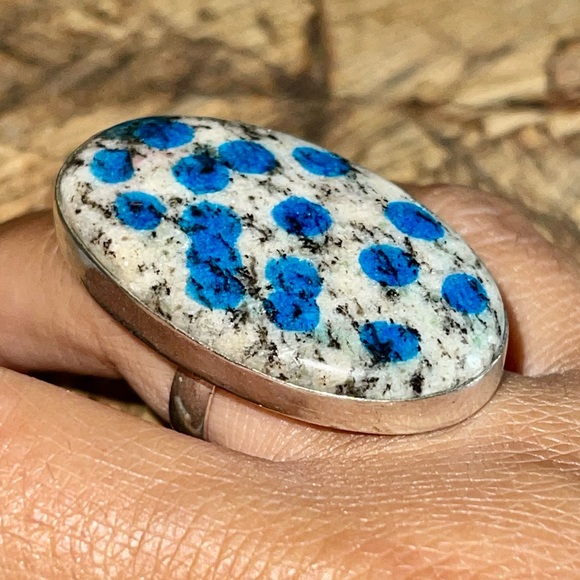 Raindrop K2 Azurite Ring Size 7 1/4 - Picture 1 of 7